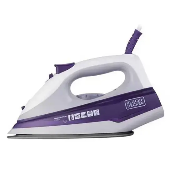 Ferro de Passar a Vapor Black & Decker FX1000, c/ Spray, 1200W Branco e Roxo
