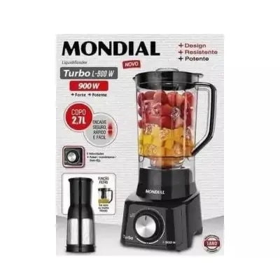 Liquidificador Mondial L900 Turbo 900W 2,7 Litros Preto