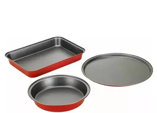 Assadeiras Milano em Aço carbono Vermelho 3 Pçs