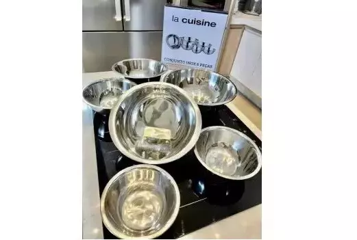 Conjunto Bowl 5 Peças Inox + Escorredor - La Cuisine