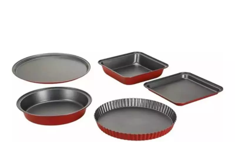 Assadeiras Basic+ Milano em Aço Carbono 5 Pçs Vermelho